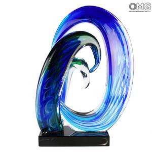 4586 ORIGINALMURANOGLASS Скульптура Морская волна - Муранское стекло OMG 18 см