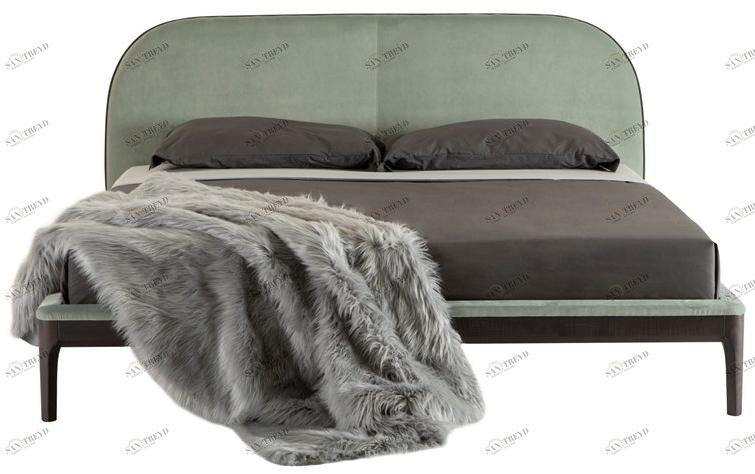 Tonin Casa Двуспальная кровать из бархата с мягким изголовьем sun-id-1420877