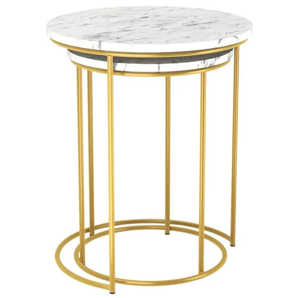 Журнальный столик Double круглый 43.5x43.5 см белый Sheffilton STLM-2100725 - Вид №1