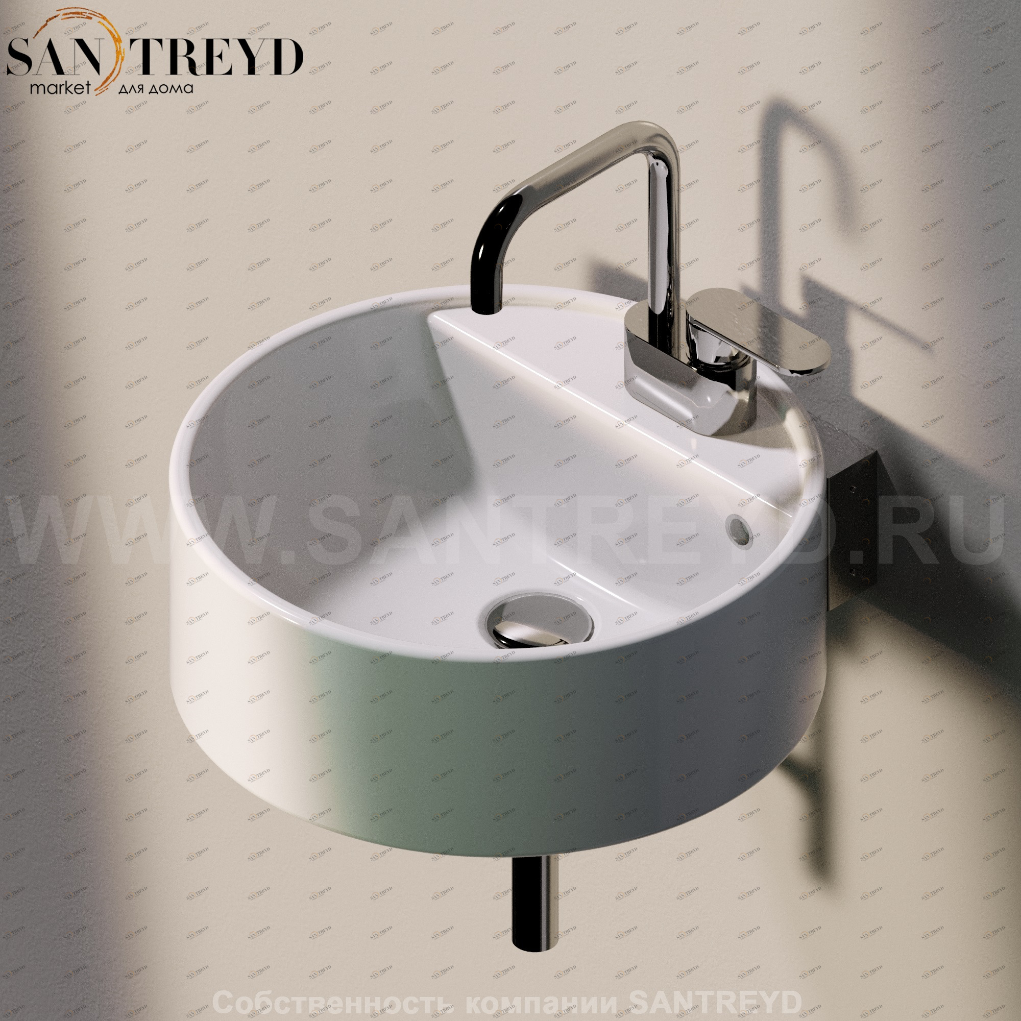 505042S9016 Накладная раковина на столешницу  круглая Ceramica Flaminia Twin