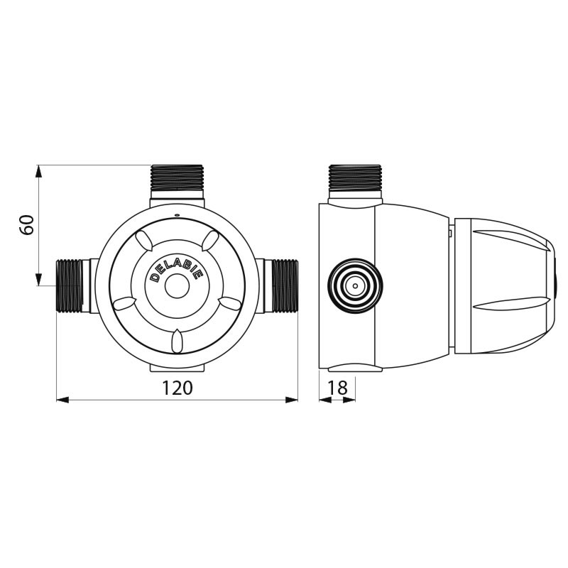 731052 Центральный термостатический смеситель PREMIX SECURIT DELABIE  - Вид №1