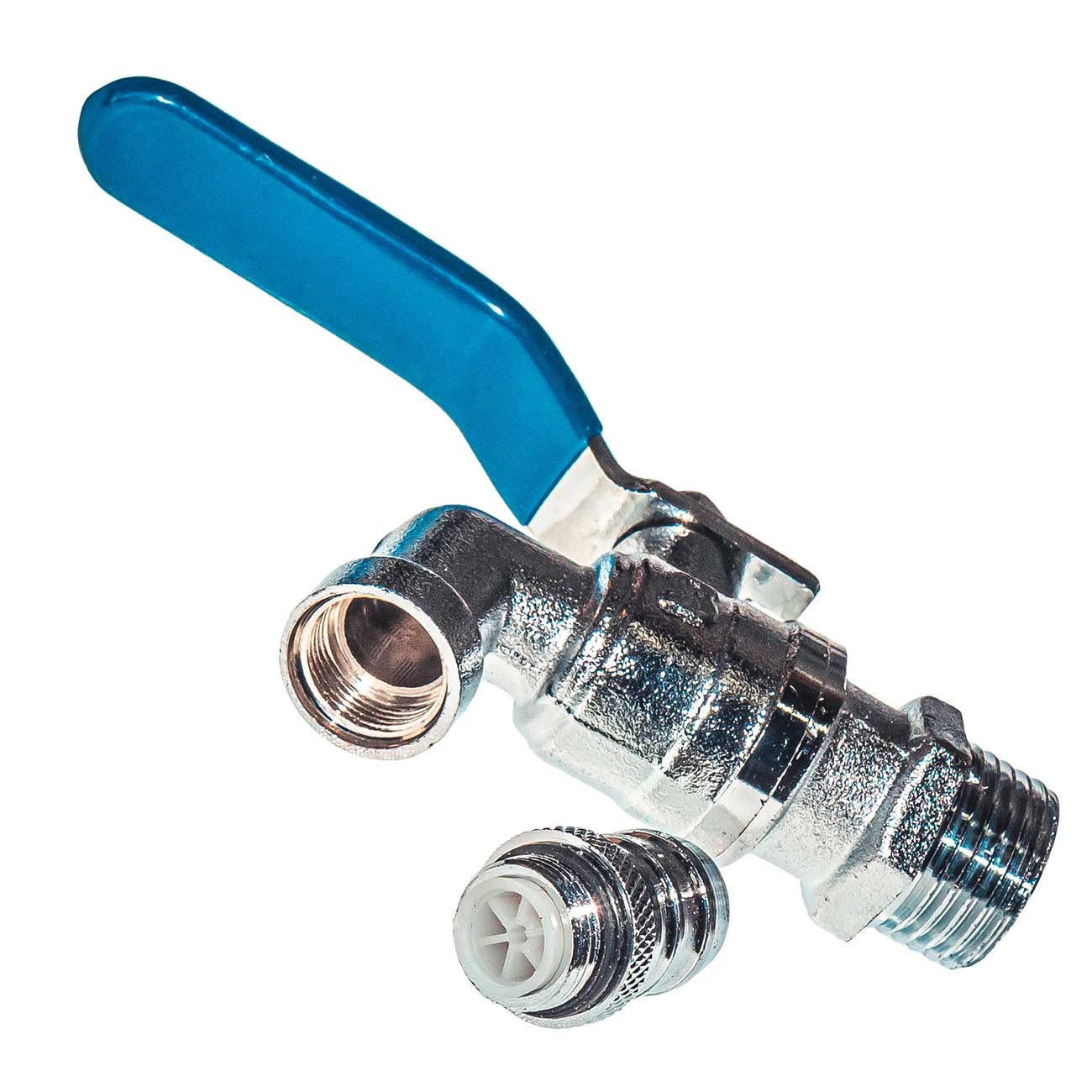 100101 Кран шаровой водоразборный, со штуцером 1/2" ручка, латунь LAB.Space  - Вид №5