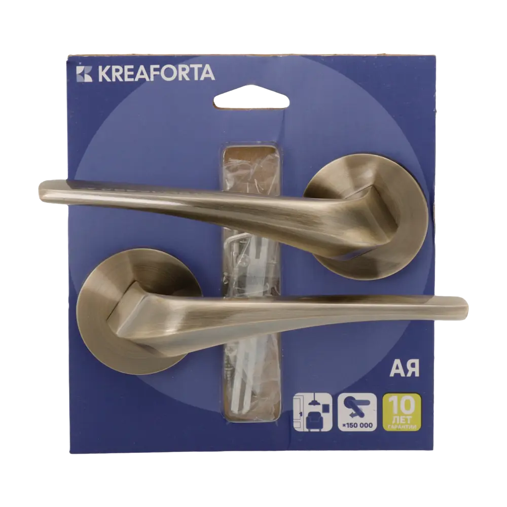 Дверная ручка на розетке KREAFORTA Бронза без запирания цвет бронза STLM-2192992 - Вид №2