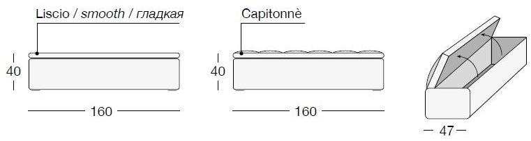 Longhi Контейнер скамейки Capitonné из кожи Loveluxe X 410 - Вид №7
