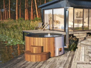 Открытый круглый мини-бассейн с джакузи
