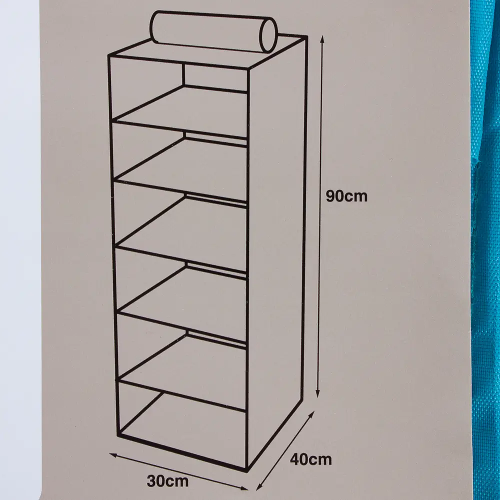 Органайзер подвесной Spaceo 6 полок 30х40х90 см цвет голубой STLM-2051520 - Вид №2