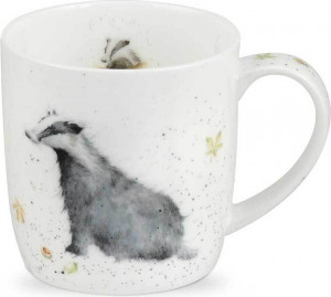 10566404 Royal Worcester Кружка Royal Worcester "Забавная фауна", "Сельский джентльмен" (Барсук) 310мл Фарфор костяной