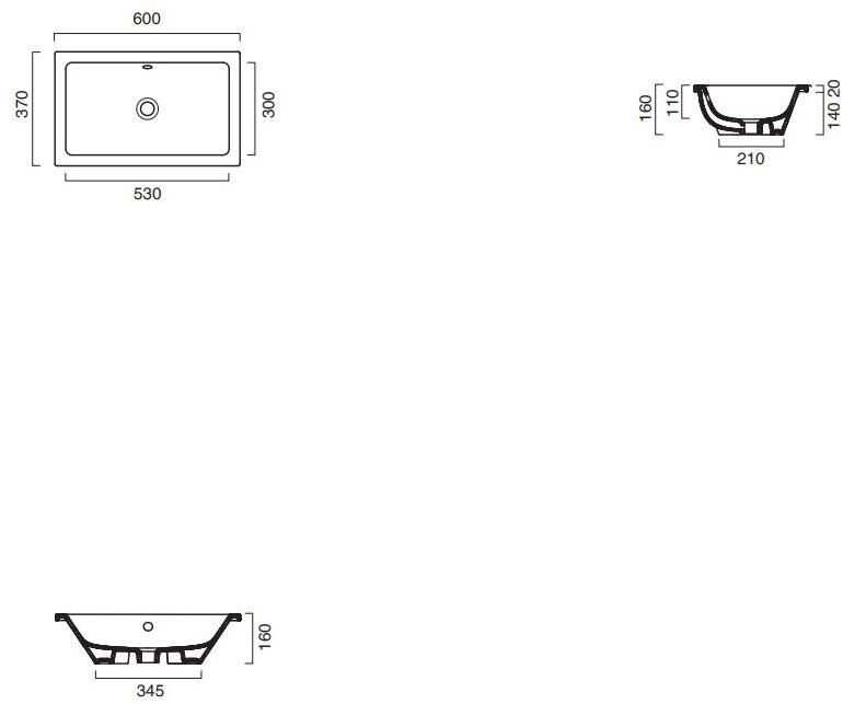 Накладная раковина под столешницу  овальная CERAMICA CATALANO New zero sun-id-1432074 - Вид №3