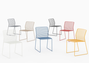 Штабелируемый стальной стул с порошковым покрытием