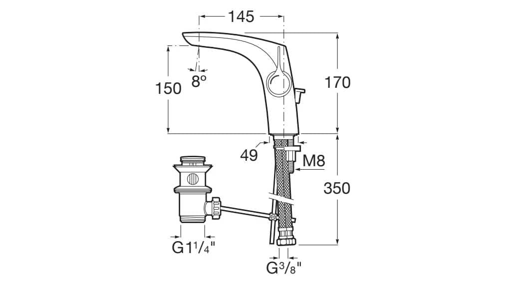 Смеситель для раковины из латуни Roca Insignia ARCH-00038199 - Вид №2