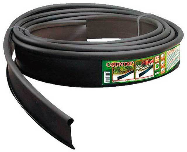 Садовый бордюр "Кантри", черный ГеоПластБорд