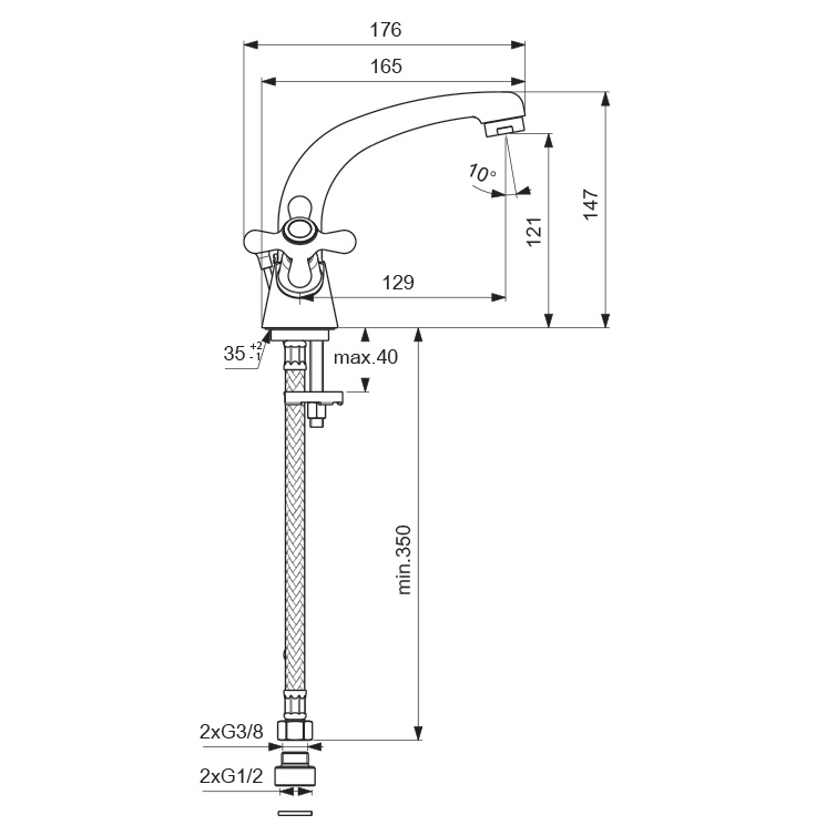 BA119AA Смеситель для умывальника VIDIMA RETRO - Вид №1