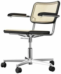 Thonet Плетеное вращающееся кресло на 5 спиц с колесами S 32 / s 64