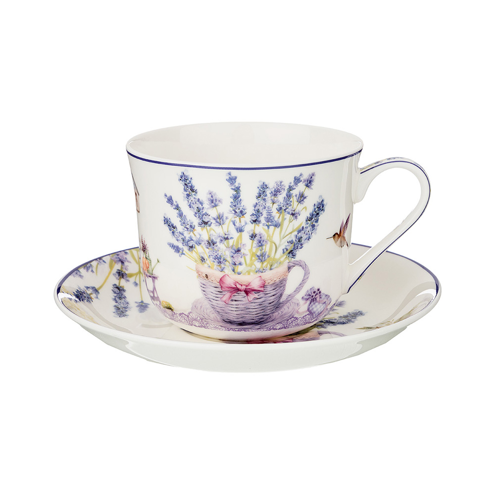 104-585 Посуда фарфоровая Чайный набор на 1 персону прованс лаванда 500 мл Lefard 