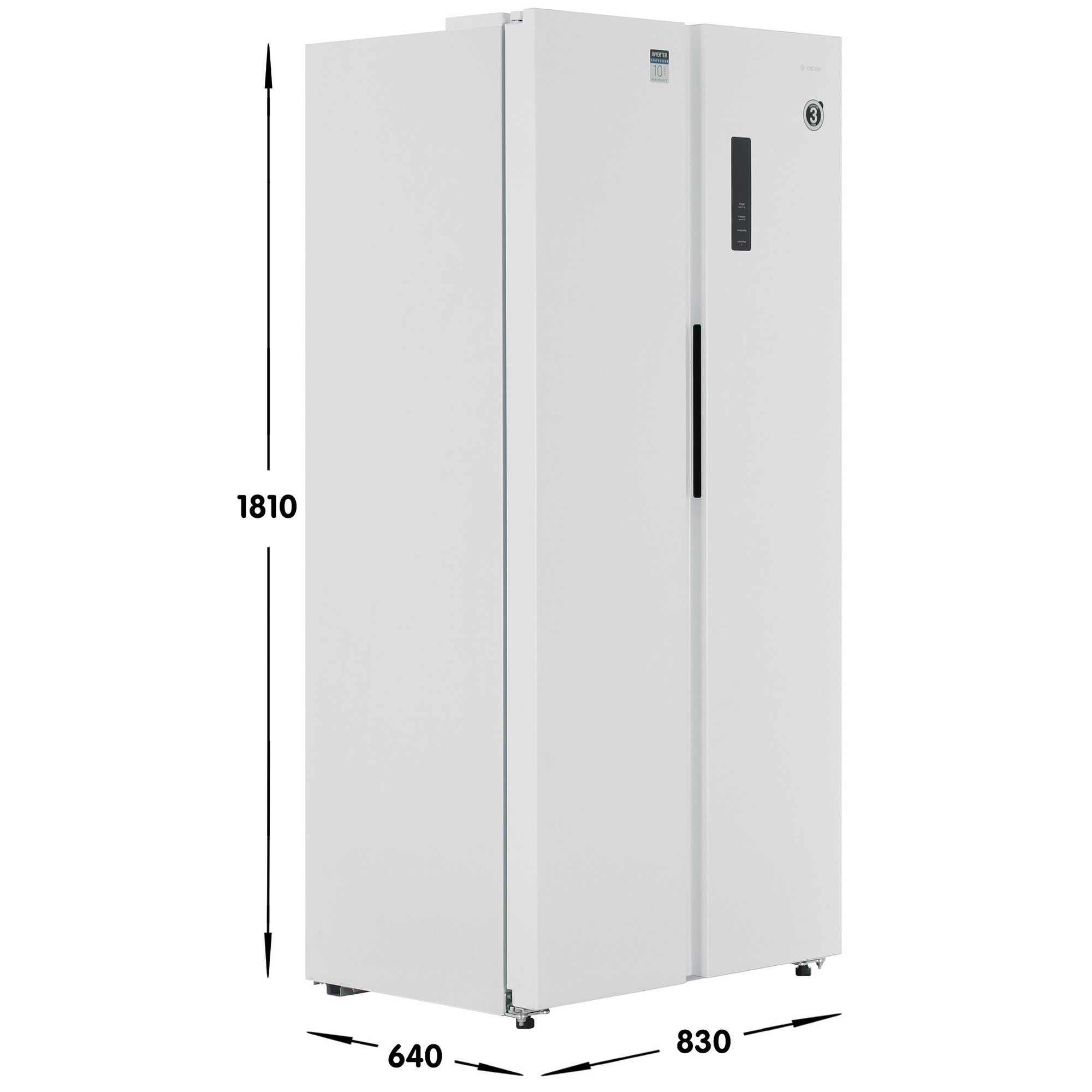 9115169 Холодильник Side by Side   DEXP SBS4-51AKA белый STDN-0151520 - Вид №6