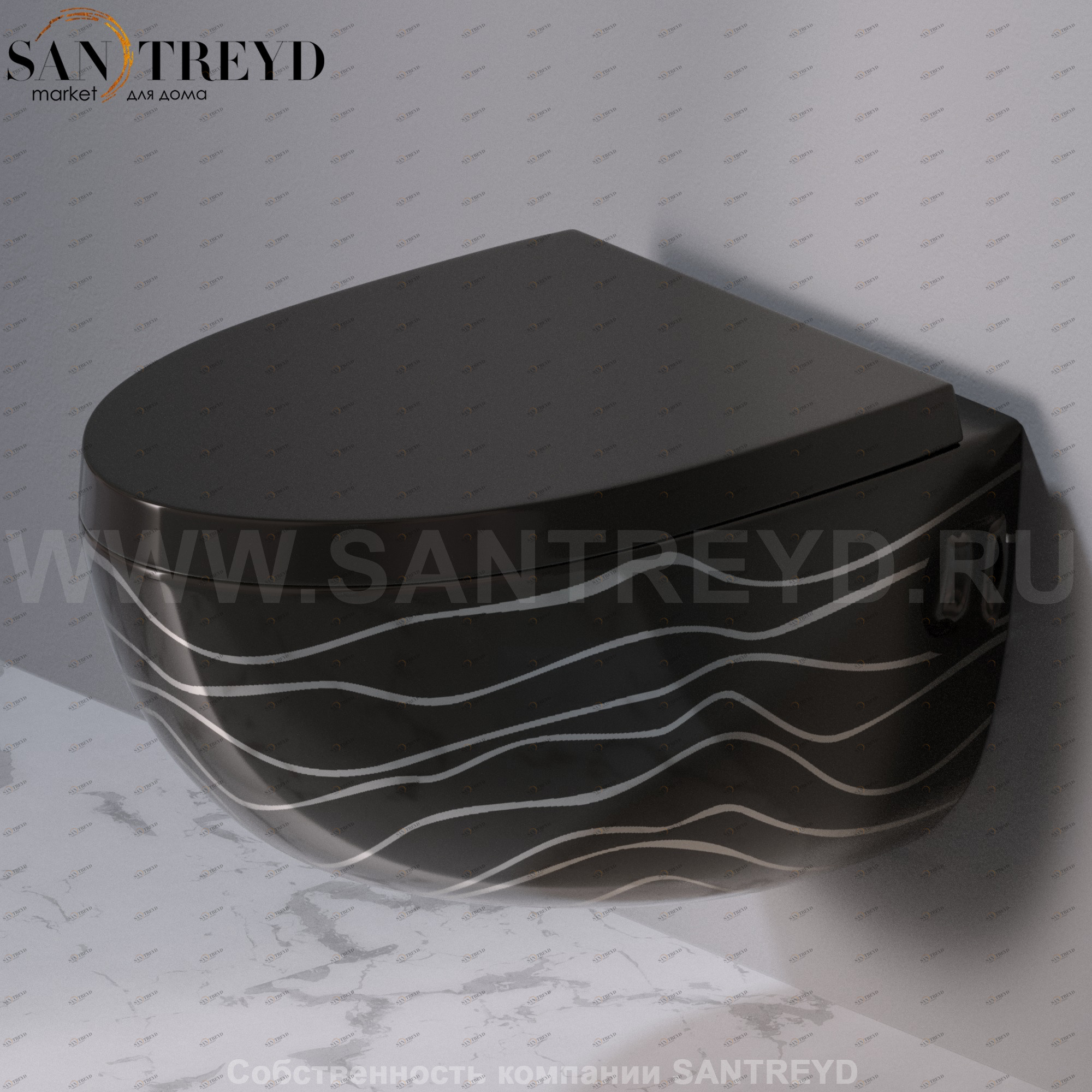 S511411P Подвесной унитаз настенный Черный A. e T. Italia OVAL Италия AeT ITALIA