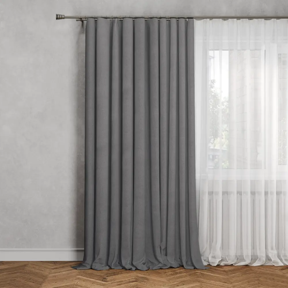 СТОЛИЦА ТЕКСТИЛЯ - Штора блэкаут Cashmere серый 200x300 см с ленточным креплением 86792663 STLM-0071582