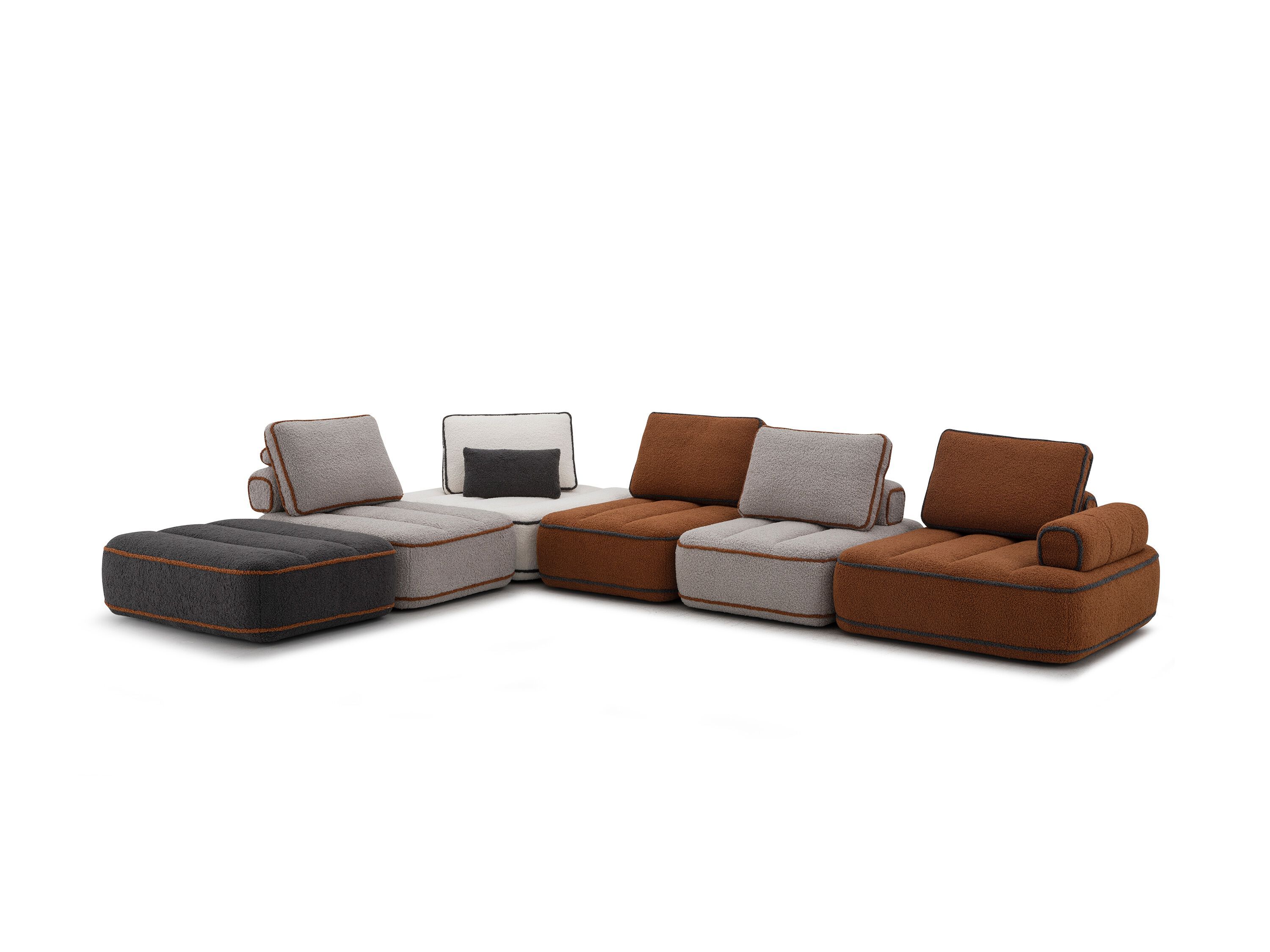 4-местный модульный тканевый диван с полуостровом CAMPO DE' FIORI SUNLIGHT ARCH-00132090 - Вид №4