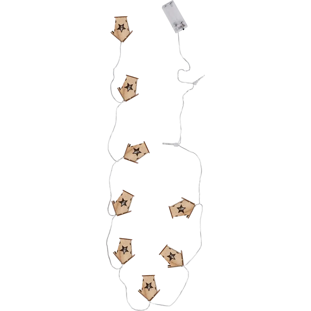 88943037 Электрогирлянда Деревянный домик 1 м теплый белый свет STLM-0951519 Santreyd  - Вид №4