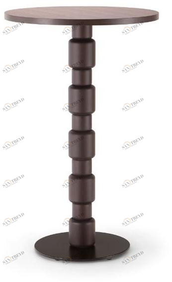 Tirolo Круглый высокий стол из массива дерева и металла Berlino 080 h110 t