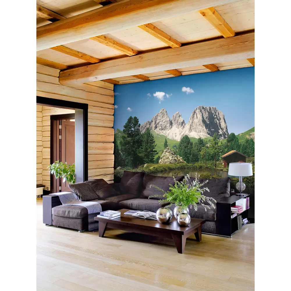 Фотообои бумажные, 392x260 см, KOMAR Озеро в горах доломиты STLM-2036421 - Вид №2