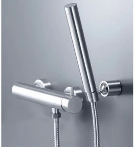 JUSTIME Смеситель для душа из нержавеющей стали в современном стиле с ручным душем с атласной отделкой на 2 отверстия Still one 6770-93-81s1