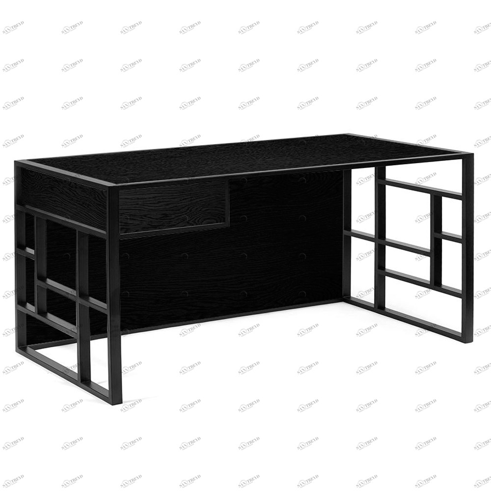 Письменный стол черный дуб с ящиком Millenium black INTELLIGENT DESIGN ПИСЬМЕННЫЕ СТОЛЫ MILLENIUM 260934 Черный 