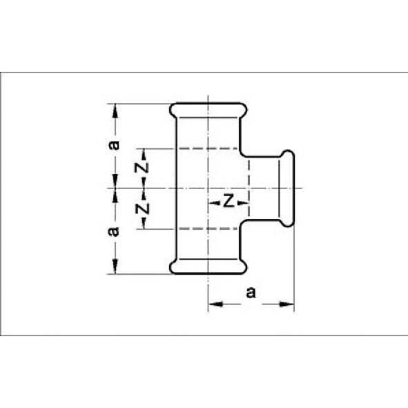 124130764276 SANHA 24130 SANHA-Therm тройник ВПр 76,1x42x76,1 мм  - Вид №1