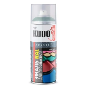 Эмаль аэрозольная для металлочерепицы KUDO акриловая глянцевая цвет зеленый мох 520 мл