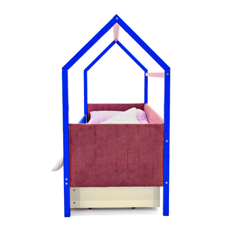 Детская кровать-домик мягкая синяя-лаванда Svogen БЕЛЬМАРКО  00-3873192 Розовый Santreyd  - Вид №8