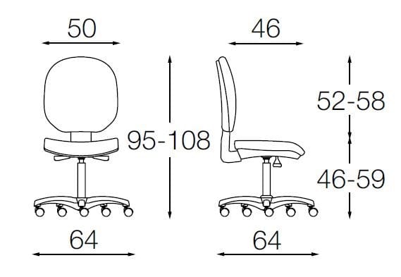 5 спиц ткань регулируемая высота операционный стул офис Diemme Бинго ARCH-00066499 - Вид №4