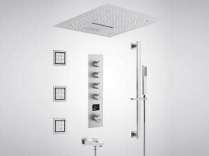 Светодиодный термостатический электронный набор для душа из нержавеющей стали