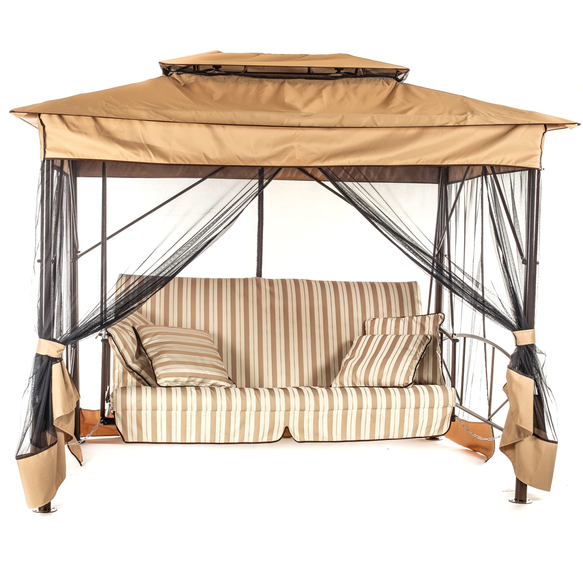 82120202 Качели-павильон садовые 4-х местные (до 280 кг) бежевый Santreyd 