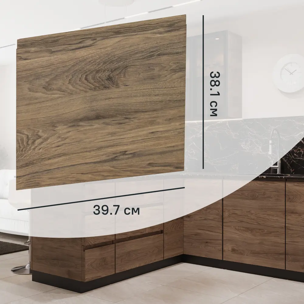 Фасад выдвижного ящика Токио 39.7x38.1 см KONSENSA ЛДСП цвет темное дерево Токио темное дерево STLM-2195930