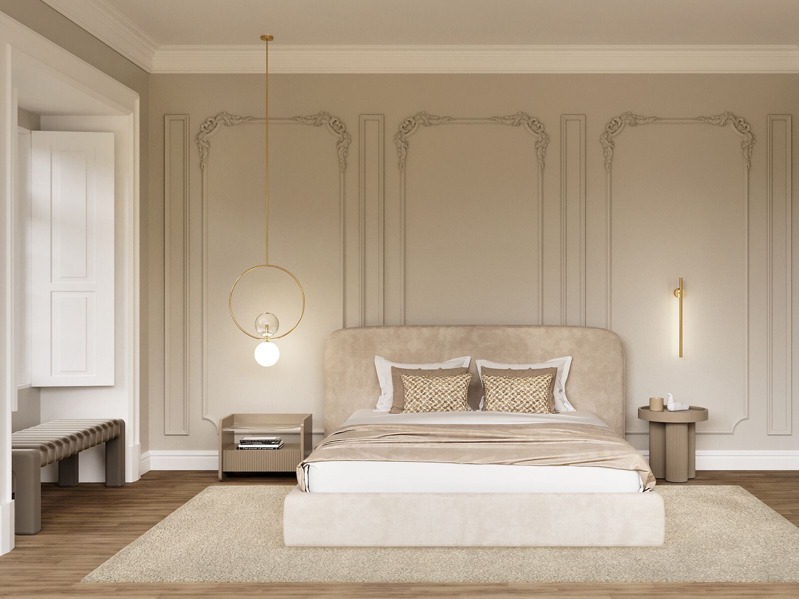 Мягкая скамейка из ткани ANA ROQUE INTERIORS ARCH-00112914 - Вид №2