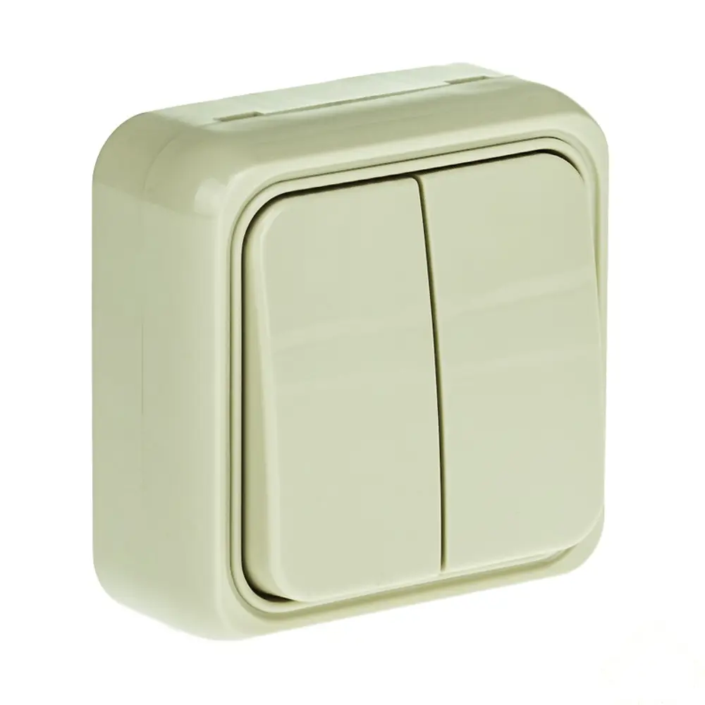 Выключатель LK STANDARD 2 клавиши открытой установки, бежевый LK STUDIO STLM-2014067
