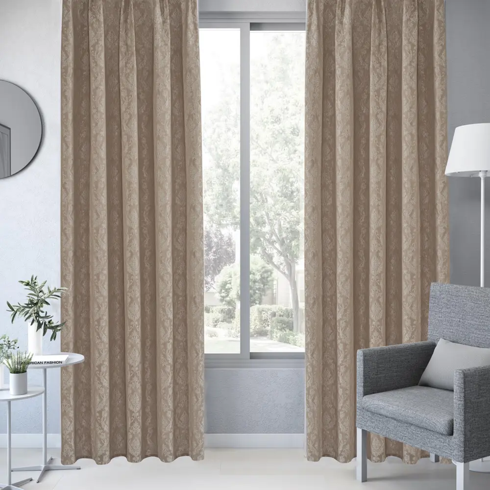 Штора на ленте Inspire Palesa 140x260 см цвет серо-коричневый 83562142 STLM-2011534  - Вид №5