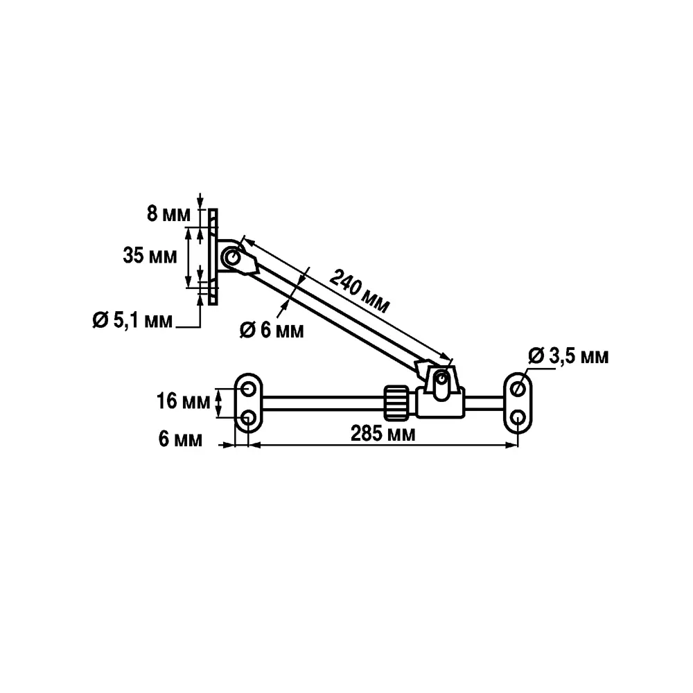 Кронштейн секретерный 0.15 мм серый серый Santreyd STLM-2136728 - Вид №3