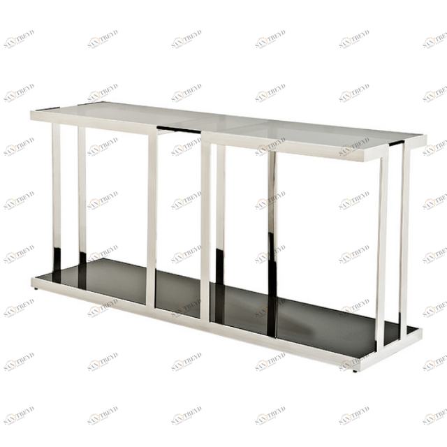 Консоль металлическая со стеклянной столешницей и полкой, хром Treasure от Eichholtz EICHHOLTZ EICHHOLTZ 060940 Прозрачный;хром 