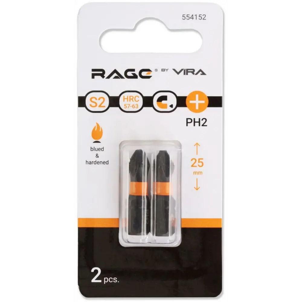 Магнитная бита RAGE PH2 25 мм для точного монтажа (2 шт) 89369259 STLM-0839838 - Вид №2