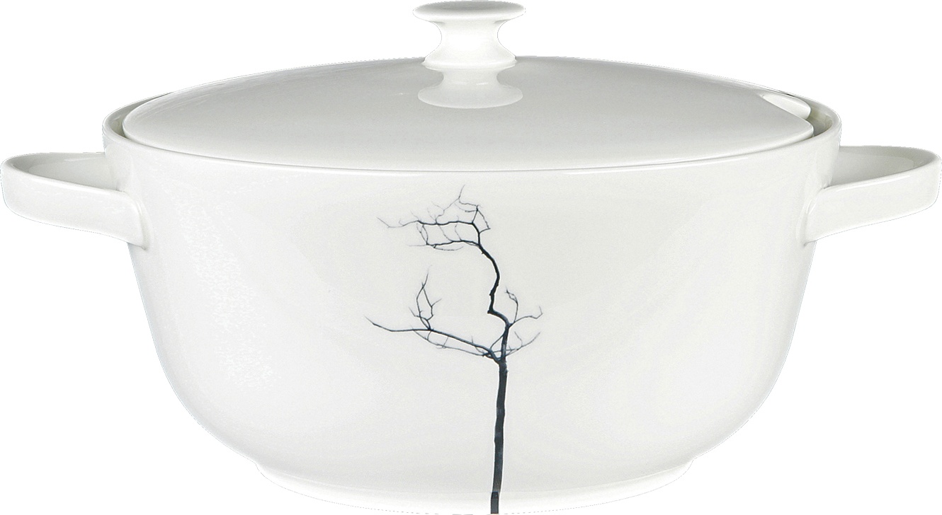 81058 Dibbern Блюдо для горячего с крышкой Dibbern "Чёрный лес" 2л Фарфор костяной 