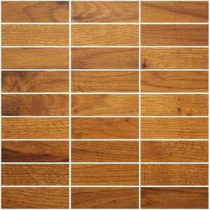 Мозаика и 3D панели из дерева Da Vinci Мозаика 9x3 Amber 025 Дуб Селект (Гладкая) 324х324 мм.