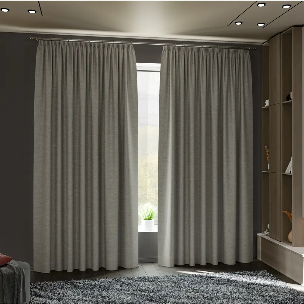 Комплект штор Miamoza Nola блэкаут 150x250 см серо-коричневый 89420793 STLM-1564766