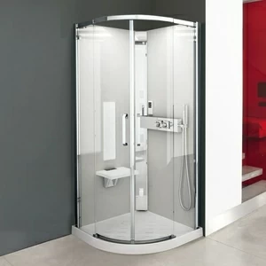 Душевая кабина термостатическая NEXIS 1 R90 HYDRO Novellini NEXIS цвета белое дерево, с низким душевым поддоном