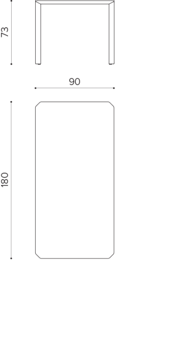 ER 180 Rectangular table 180x90 cm True Design Ermete - Вид №1