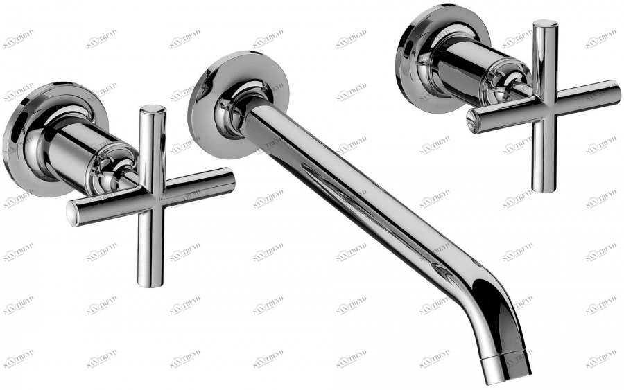 E144153-CP Настенный смеситель для раковины на 3 отверстия Jacobdelafon PURIST Santreyd