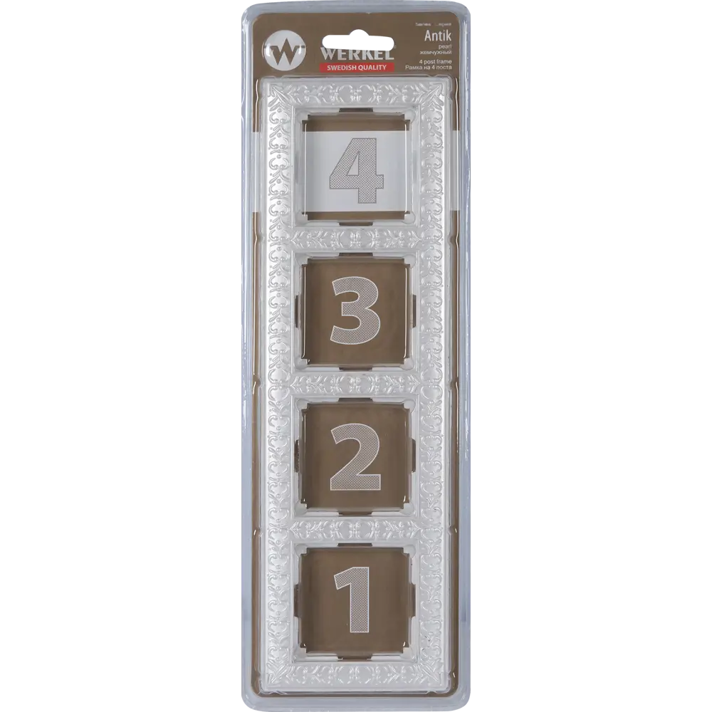 Рамка для розеток и выключателей Werkel Antik 4 поста, цвет жемчужный STLM-2203624 - Вид №4