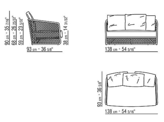 3-местный садовый диван Flexform Oasis ARCH-00105391 - Вид №6