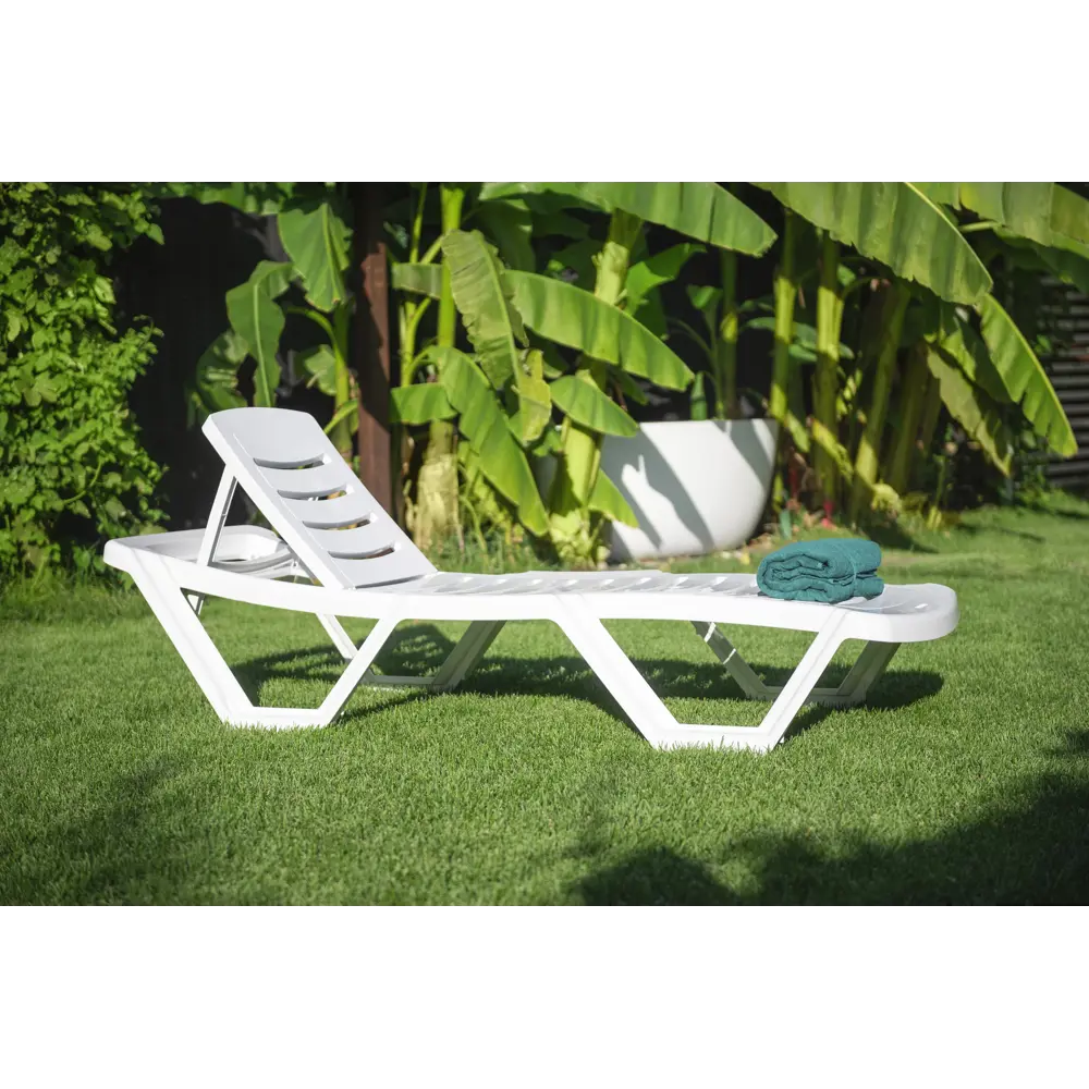 Шезлонг Эластик 186.5x62.5x31.5 см пластик белый Santreyd STLM-2200668 - Вид №8