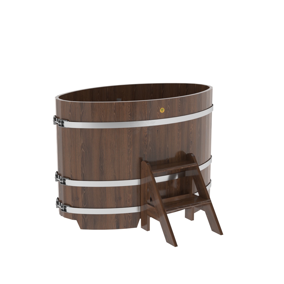 1272 Купель овальная из дуба 0,80х1,42х1,0 морёная Alyarus 